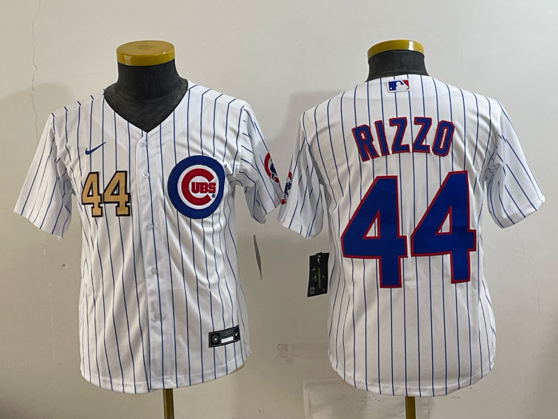 Youth Chicago Cubs #44 Rizzo white Nike MLB 2025 jersey 005